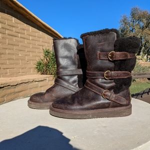 UGG Becket chocolate leather/sheepskin winter boot SH2
